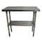 Bk Resources Work Table Stainless Steel W/Undershelf, Plastic bullet feet 48"Wx18"D SVT-1848 - alternate 7